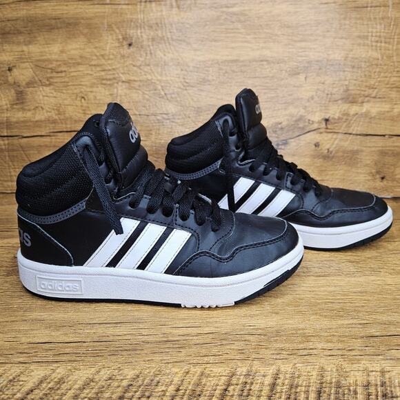 Adidas Hoops Mid 3.0 Black lace up Sneaker size 2 - Picture 1 of 9